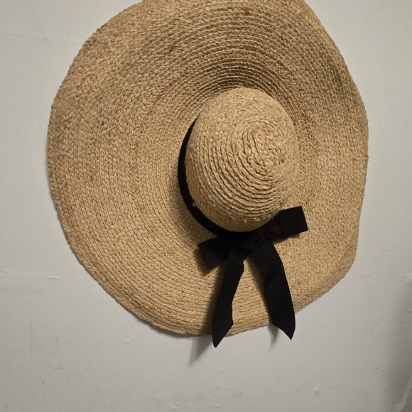 no brand Accessories - Chic Straw Sun Hat with Black Bow